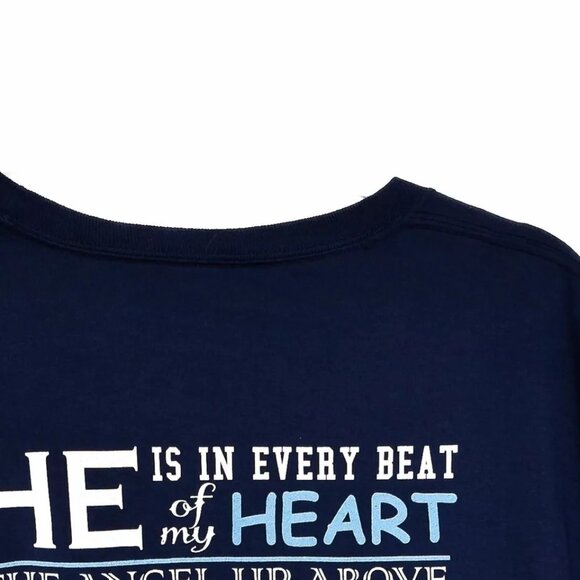 Hanes Mens Navy T Shirt Spellout Graphic Round Neck Pullover Short Sleeve 3XL - Picture 6 of 7